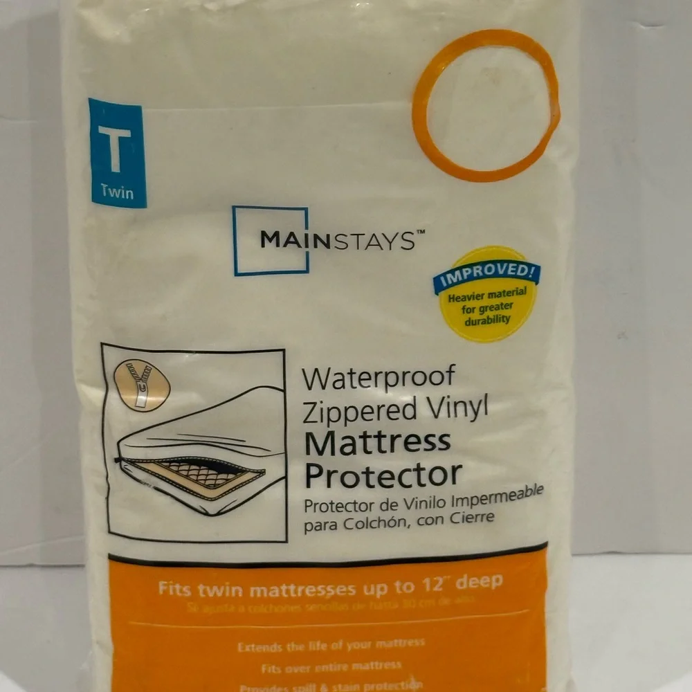 Mainstays Waterproof Vinyl Mattress Protector - White